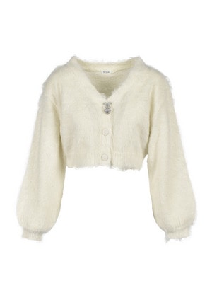 Ribbon Bijou Shaggy Cardigan
