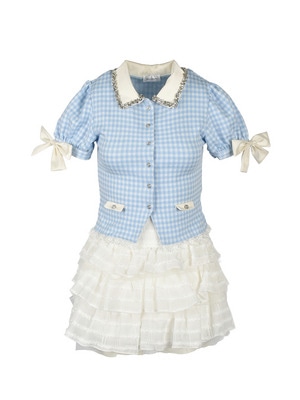 Collar Bijou Tiered Skirt Set