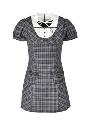 Round Collar Ribbon Mini Onepiece